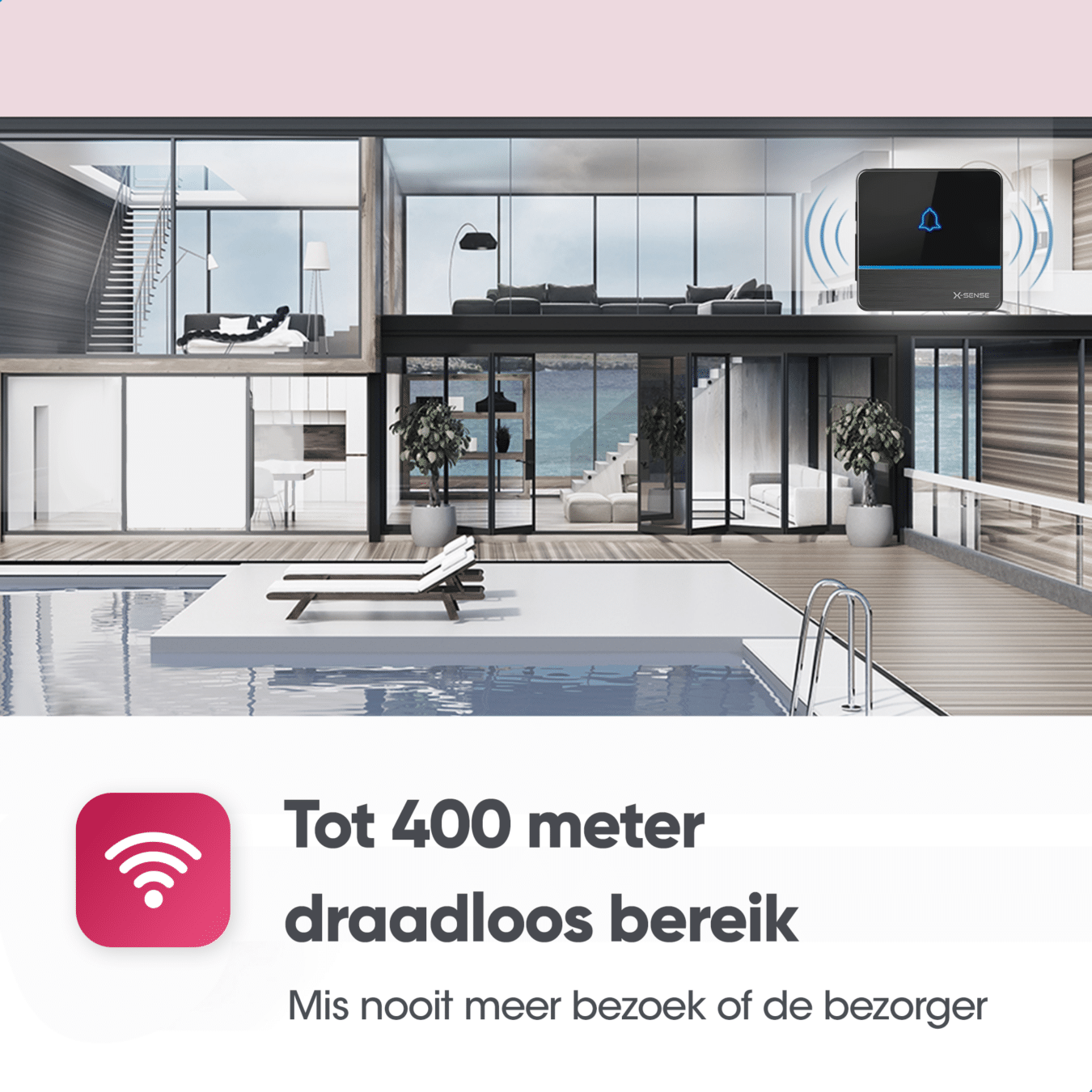 Koop X-Sense WD1C2NA Draadloze Deurbel met 2 ontvangers - Zwart