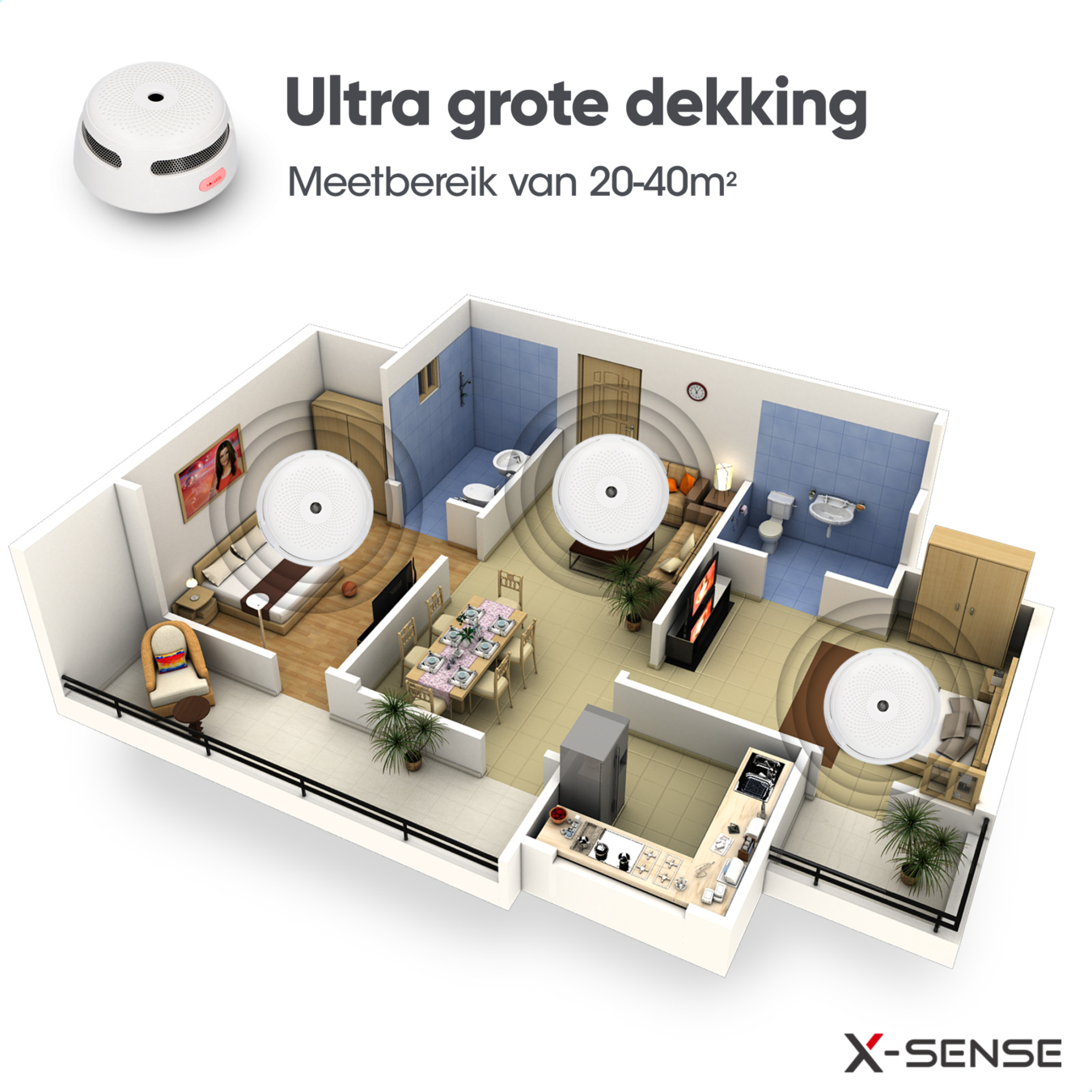 Koop X-Sense XS01-W Rookmelderset - draadloos koppelbaar - 10-pack